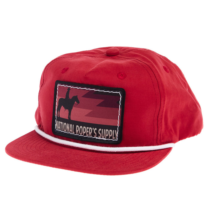 NRS National Ropers Supply Red with White Rope Cap