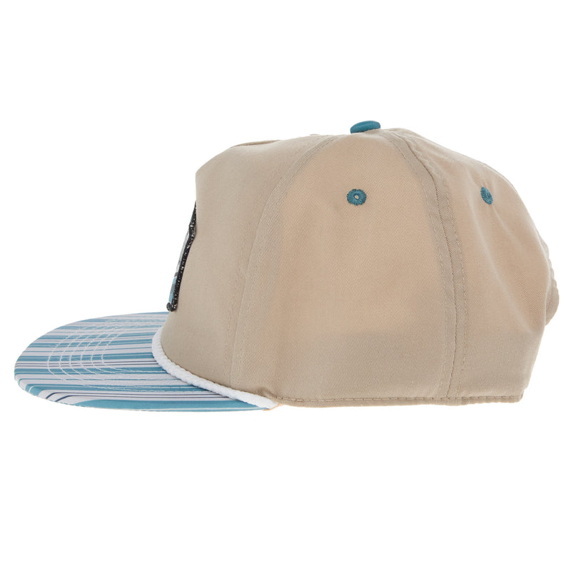 Sand Hill Ranch Cream and Stripe Flat Bill Cap