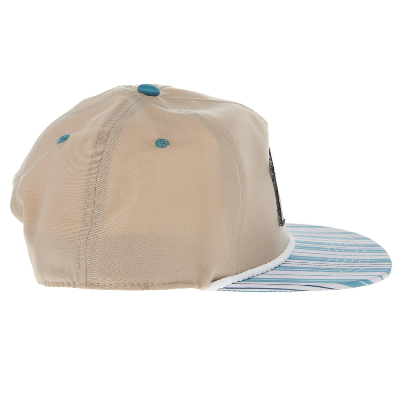 Sand Hill Ranch Cream and Stripe Flat Bill Cap