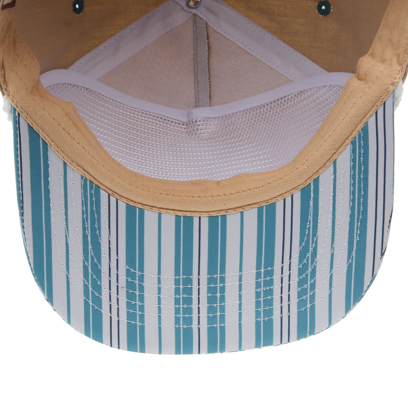 Sand Hill Ranch Cream and Stripe Flat Bill Cap