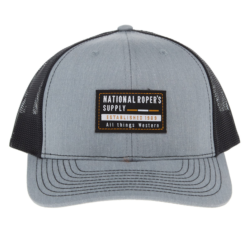 NRS National Ropers Supply Applique Patch Grey and Black Cap
