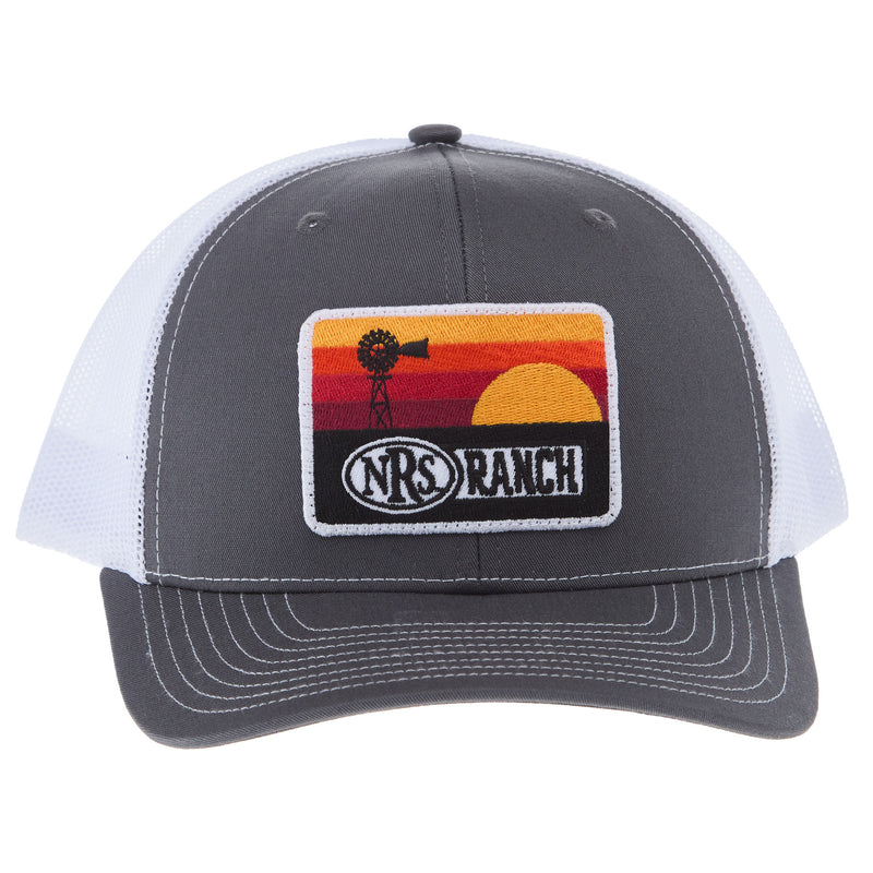NRS Ranch Sunset Windmill Patch Charcoal and White Cap