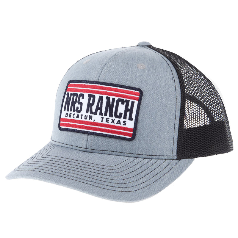 NRS Ranch Grey/Black Navy/Red Patch Cap