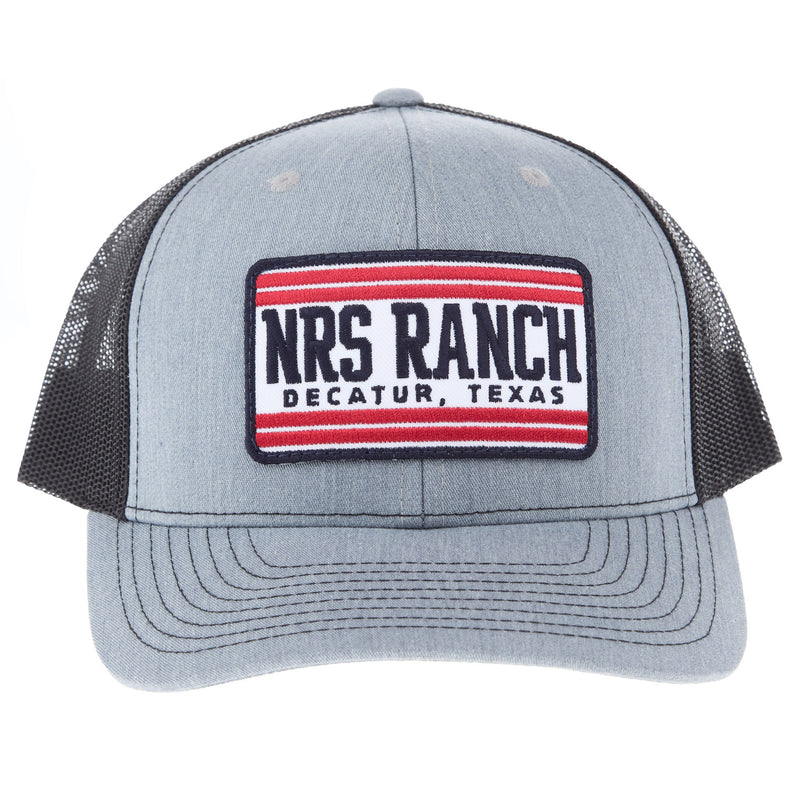 NRS Ranch Grey/Black Navy/Red Patch Cap