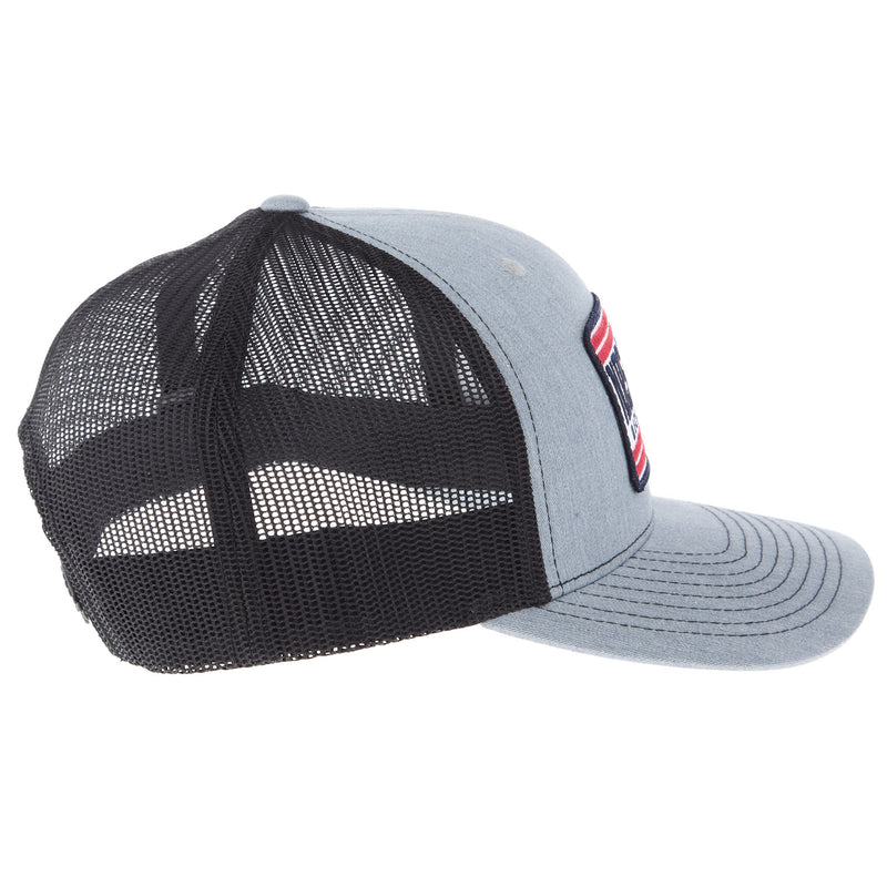 NRS Ranch Grey/Black Navy/Red Patch Cap