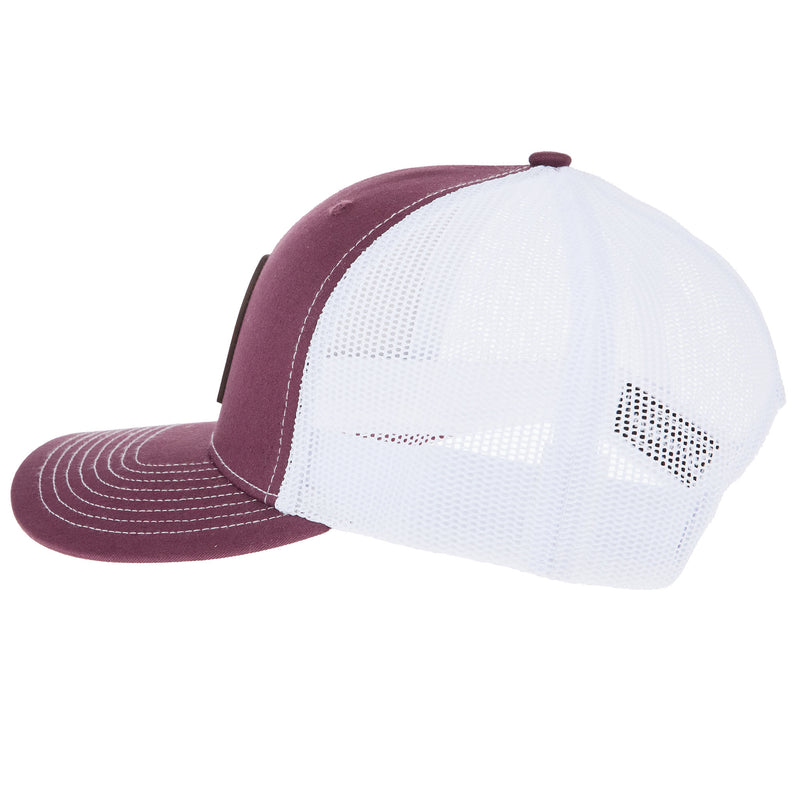 NRS Ranch Leather Patch Maroon/White Cap