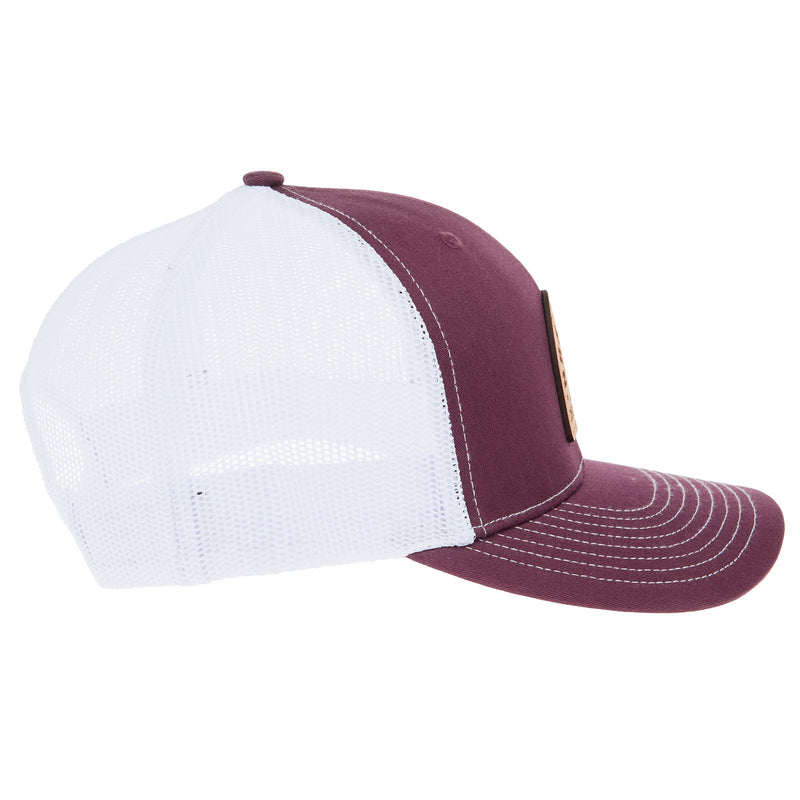 NRS Ranch Leather Patch Maroon/White Cap