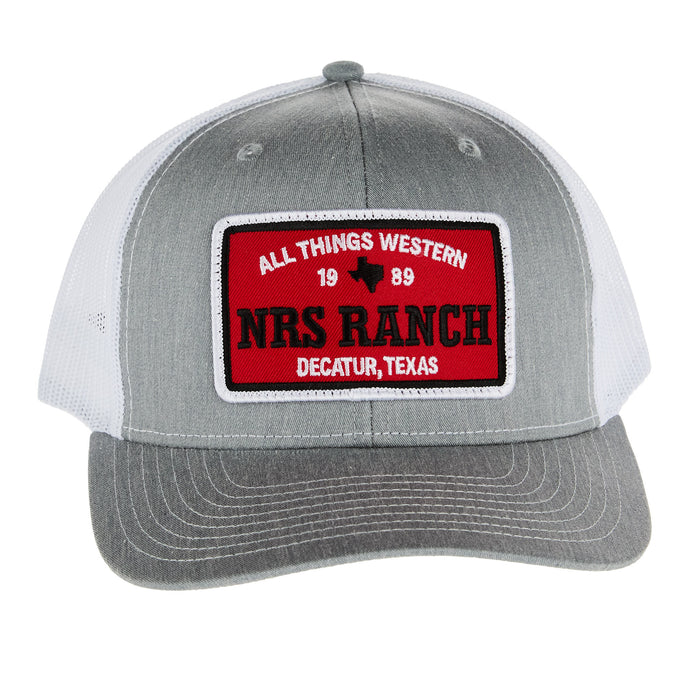 NRS Ranch Grey White Embroidered Patch Cap