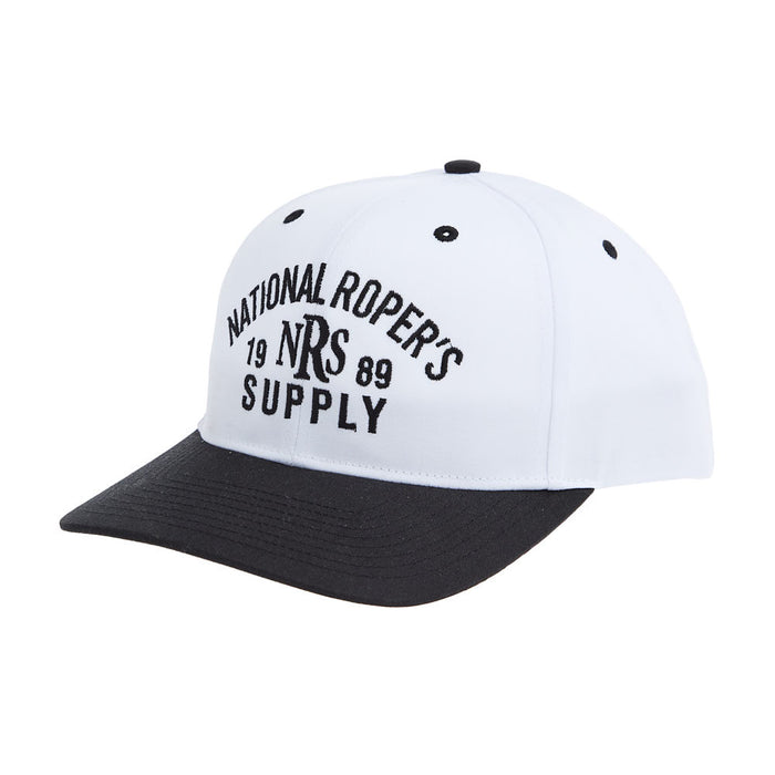 NRS National Ropers Supply White & Black Rope Cap