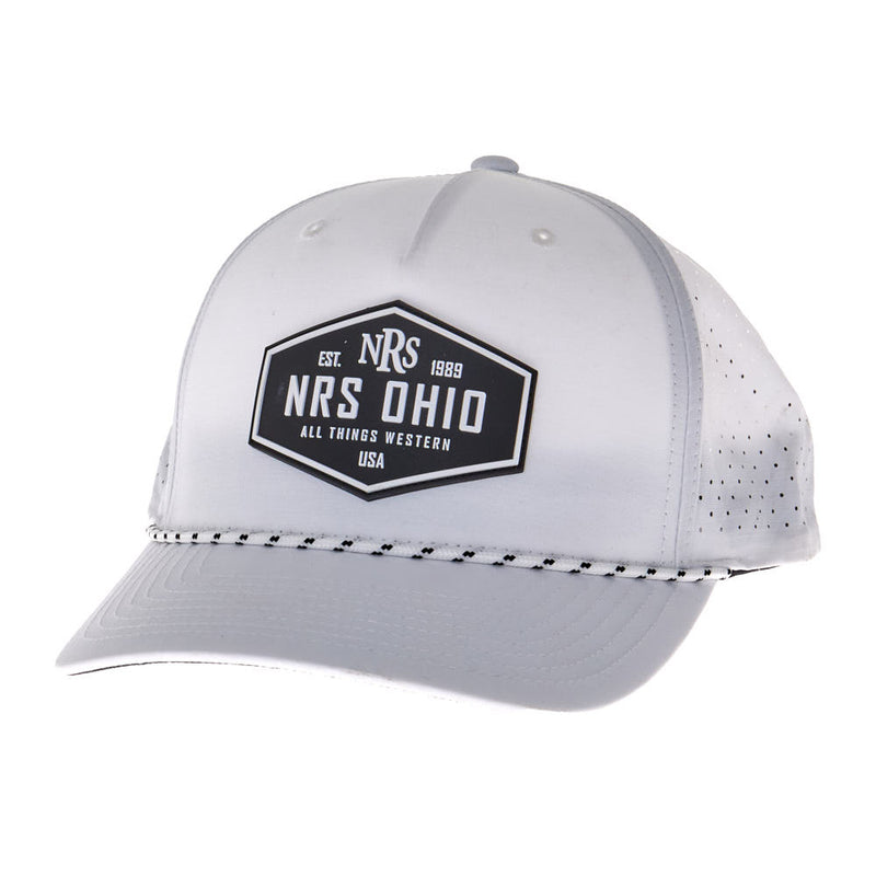 NRS Ohio White & Black Rubber Patch Cap