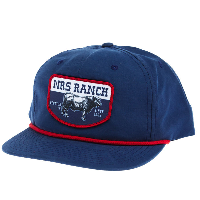 NRS Decatur Ranch Bull Logo Navy & Red Rope Cap