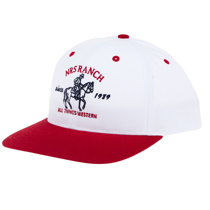 NRS White & Red Embroidered Cowboy Cap