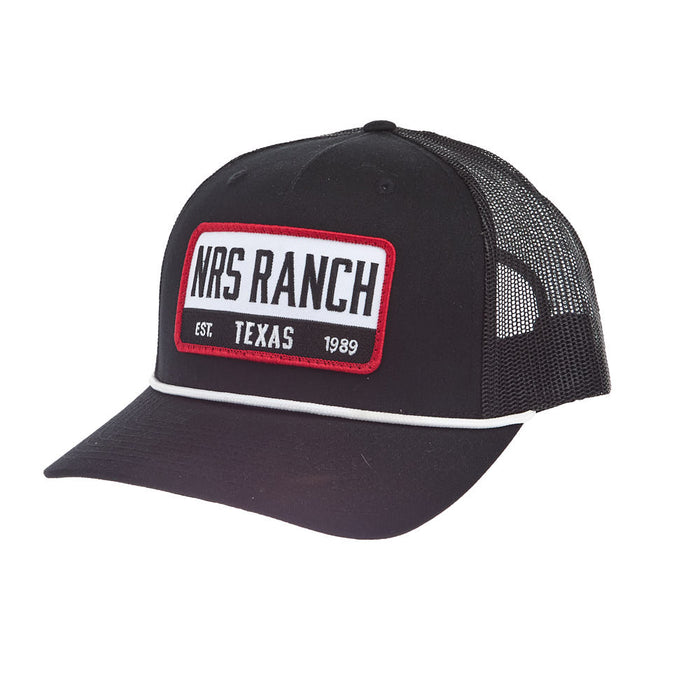 NRS Texas Embroidered Black with White Rope Cap