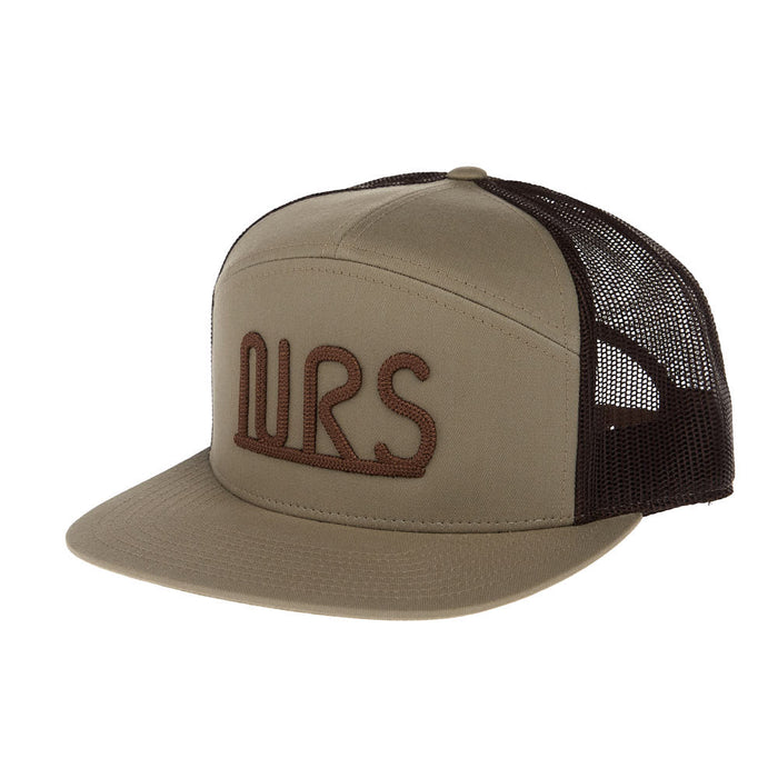 NRS Running Logo Khaki & Brown Cap
