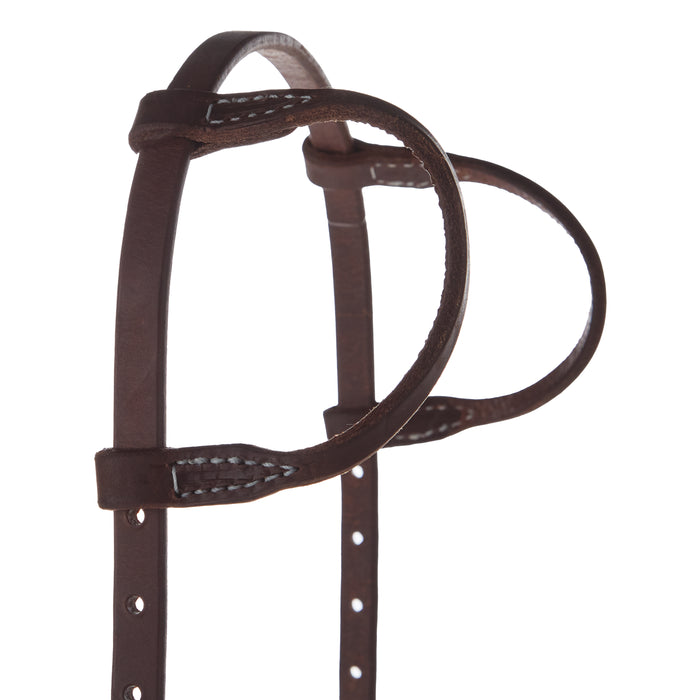NRS TACK Oiled Double Ear Headstall with Bit Ties