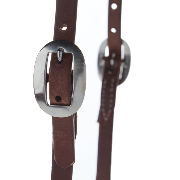 NRS TACK Oiled Double Ear Headstall with Bit Ties