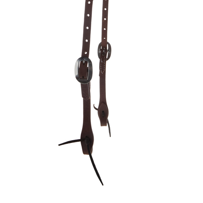 NRS TACK Oiled Double Ear Headstall with Bit Ties