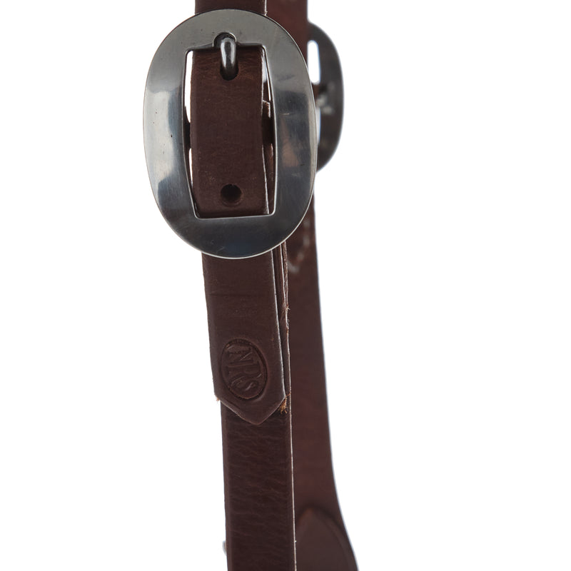 NRS TACK Oiled Double Ear Headstall with Bit Ties
