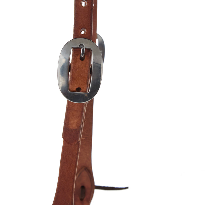 NRS Tack Natural Double Ear Headstall with Bit Tie Ends
