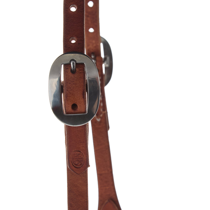 NRS Tack Natural Double Ear Headstall with Bit Tie Ends