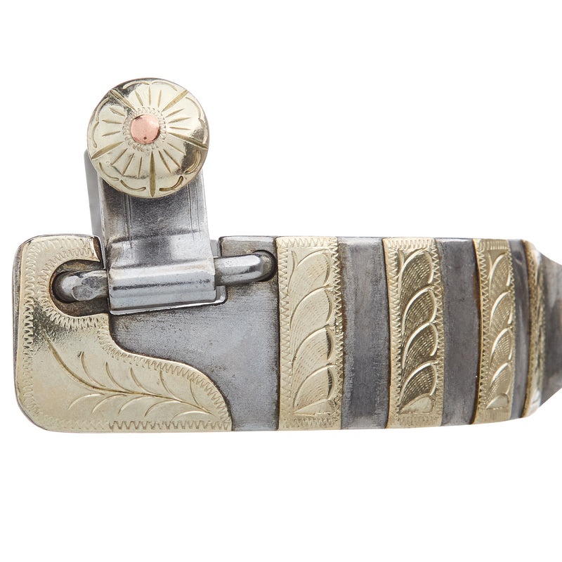 NRS Double Mounted Silver Engraved Men's Western Spurs