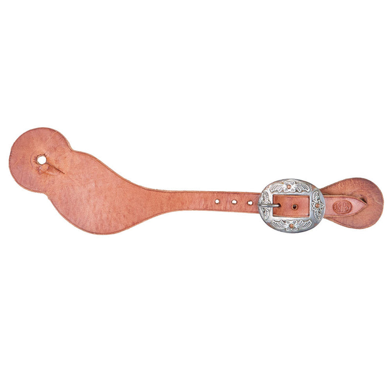 NRS Tack Men's Floral Cart Buckle Dove Wing Spur Straps