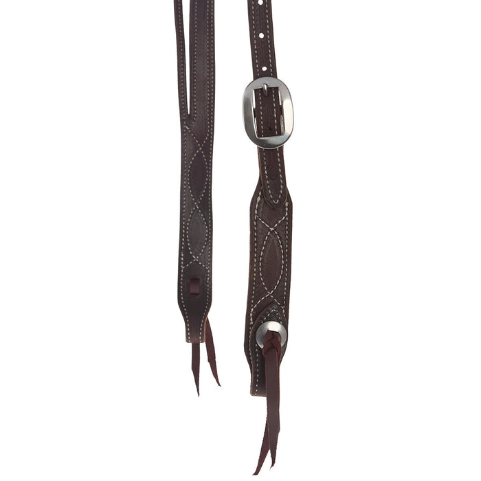 NRS Figure 8 Stitch Roughout Chocolate Slit Ear Headstall