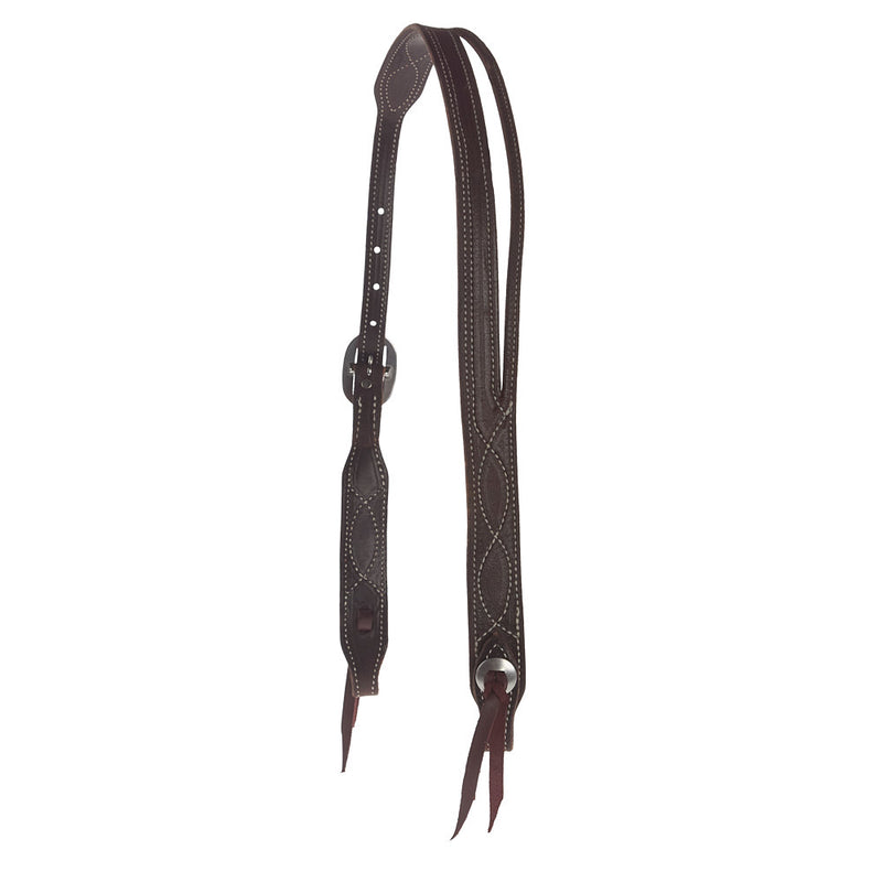 NRS Figure 8 Stitch Roughout Chocolate Slit Ear Headstall