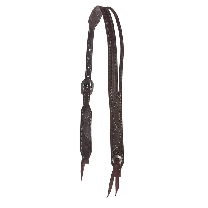 NRS Figure 8 Stitch Roughout Chocolate Slit Ear Headstall