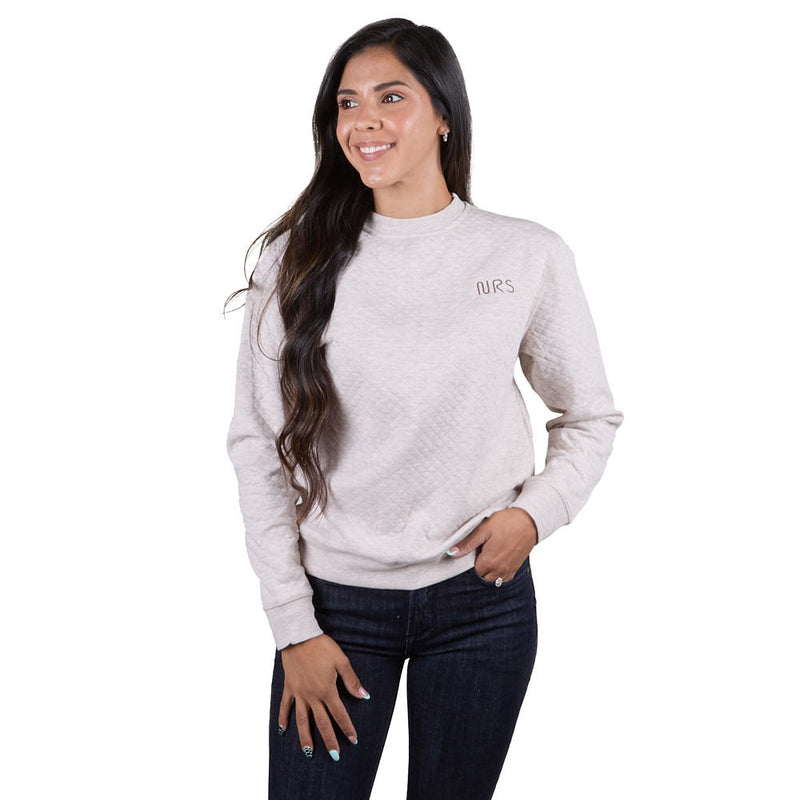 Flag & Anthem NRS Women's Oatmeal Bradner Quilted Crewneck