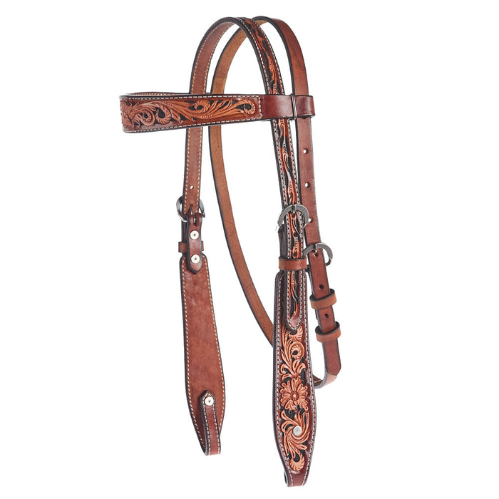 Just Rope It Floral Browband Headstall
