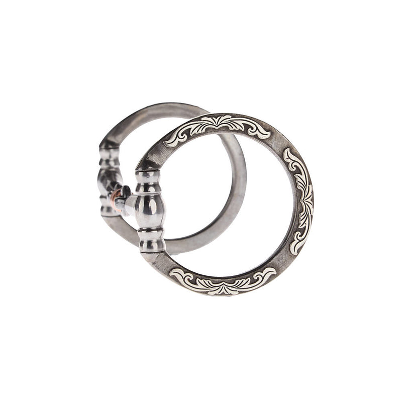 NRS Silver Floral Smooth Copper Dogbone Snaffle Bit