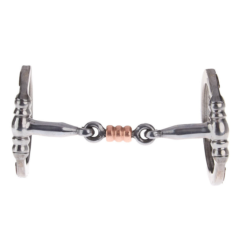 NRS Silver Floral Smooth Copper Dogbone Snaffle Bit