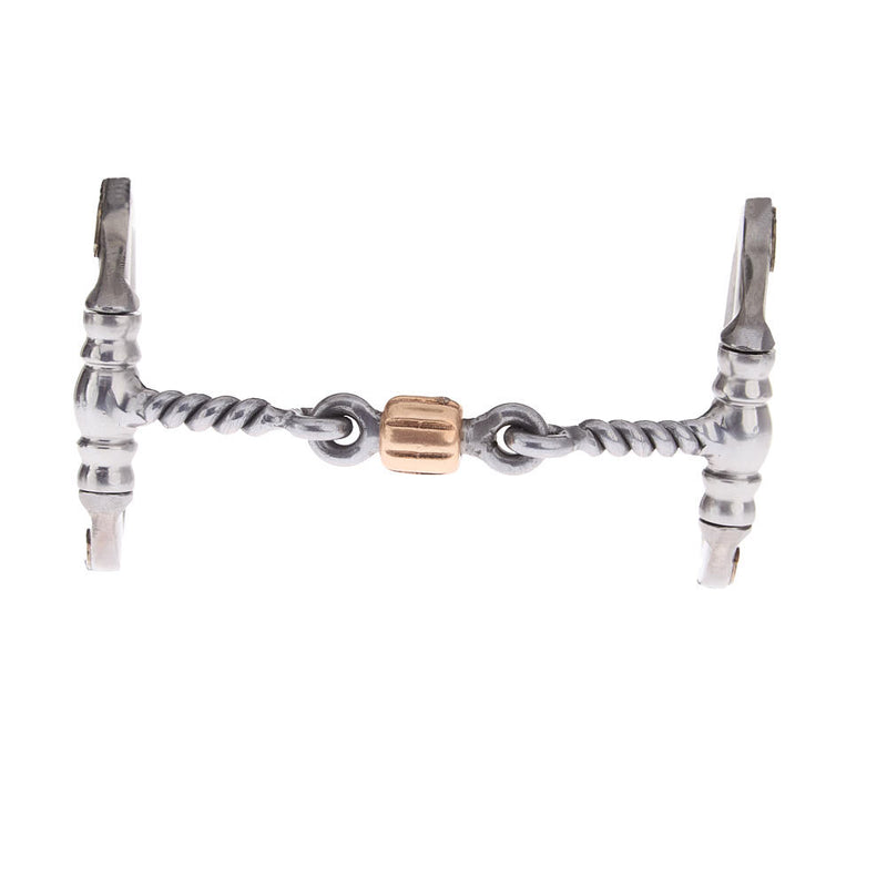 NRS Silver Floral Twisted Wire Copper Dogbone Snaffle Bit