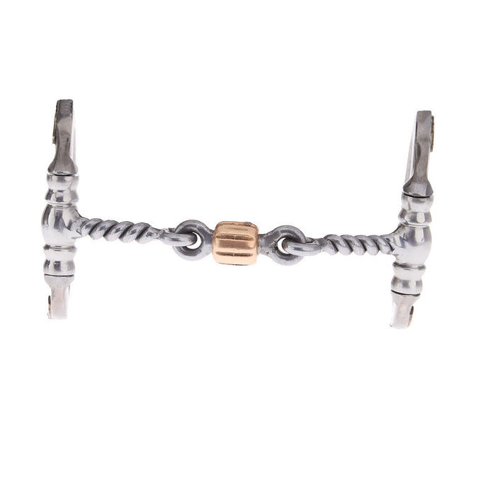 NRS Silver Floral Twisted Wire Copper Dogbone Snaffle Bit