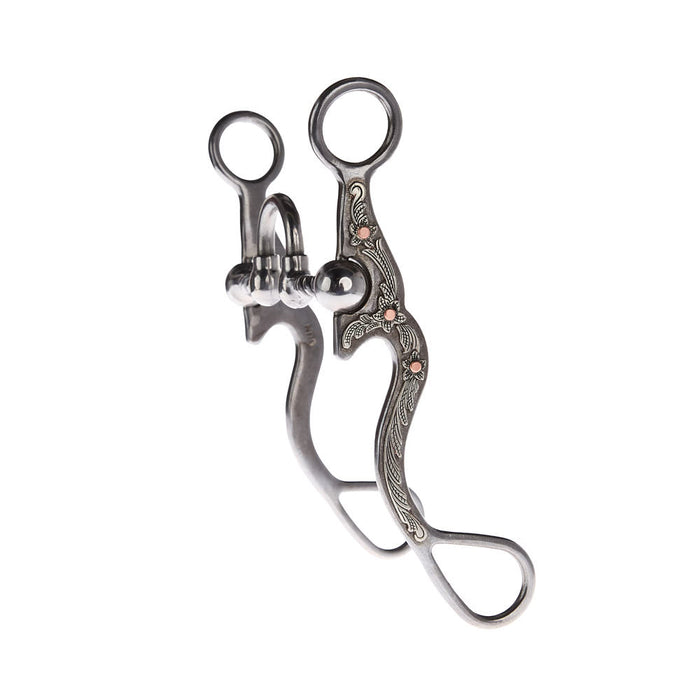 NRS Silver Floral Twisted Correctional Port Shank Bit