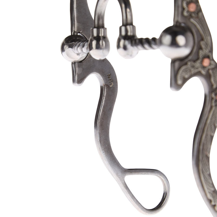 NRS Silver Floral Twisted Correctional Port Shank Bit