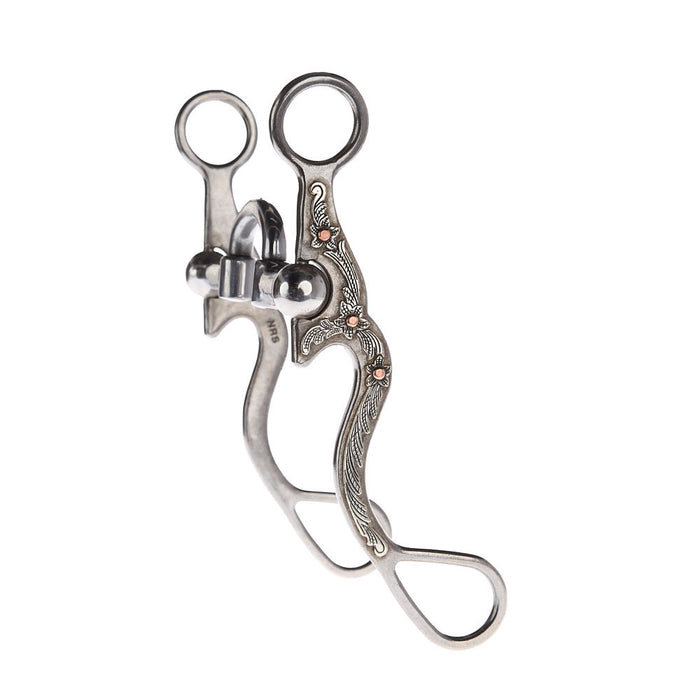 NRS Silver Floral Wide Low Port Shank Bit