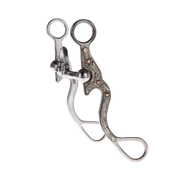 NRS Silver Floral Smooth Correctional Port Shank Bit