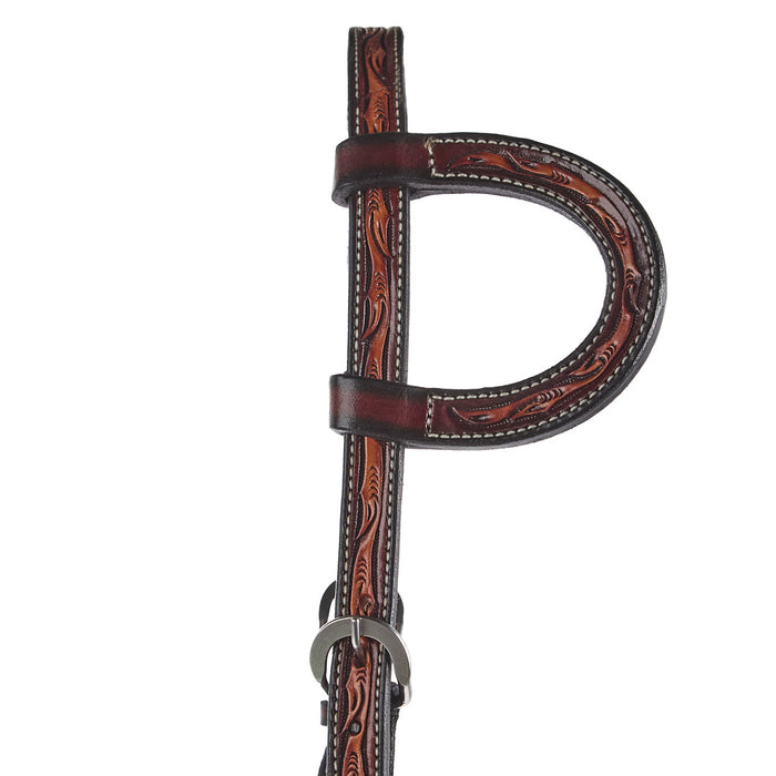 Just Rope It Floral Tooled Single Ear Headstall with Buckles