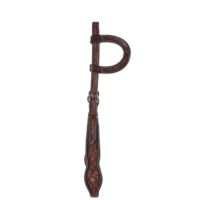 Just Rope It Floral Tooled Single Ear Headstall with Buckles