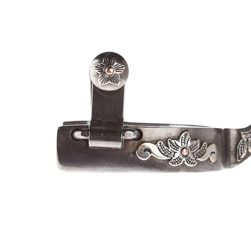 NRS Kid's Silver Floral 3/4in Band Spurs