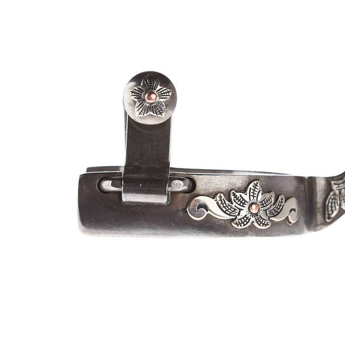 NRS Kid's Silver Floral 3/4in Band Spurs