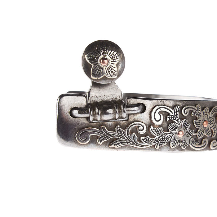 NRS Ladies Silver Floral 1in Band Spurs