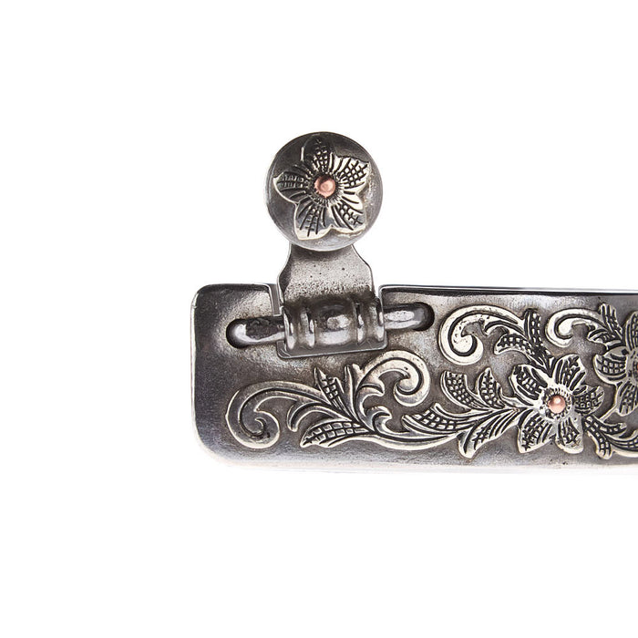 NRS Men's Silver Floral 1 1/4in Band Spurs