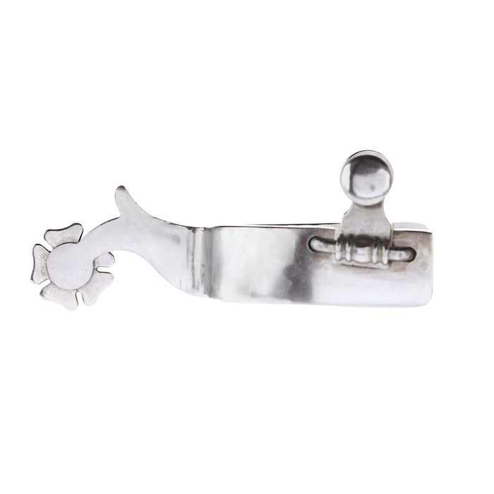 NRS Youth Silver Floral 1in Band Spurs
