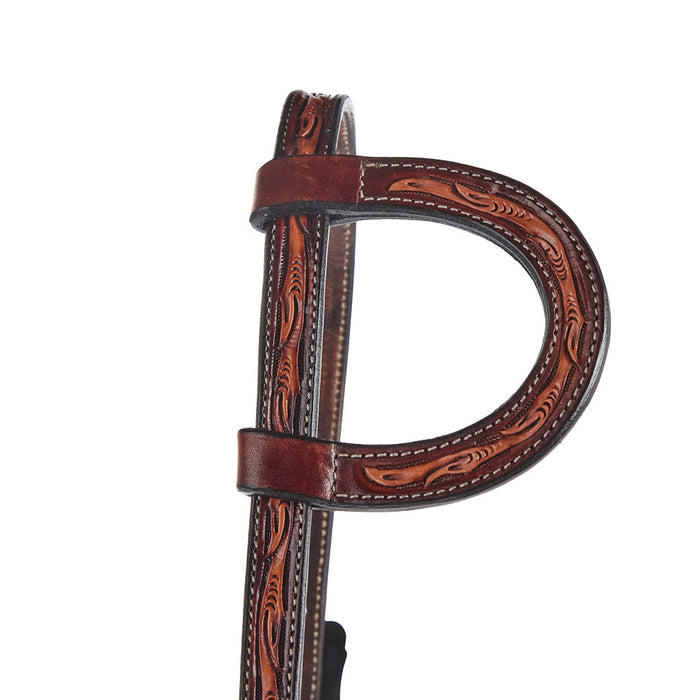 Just Rope It Floral Tooled Genuine Gator Fancy Buckles Single Ear Headstall