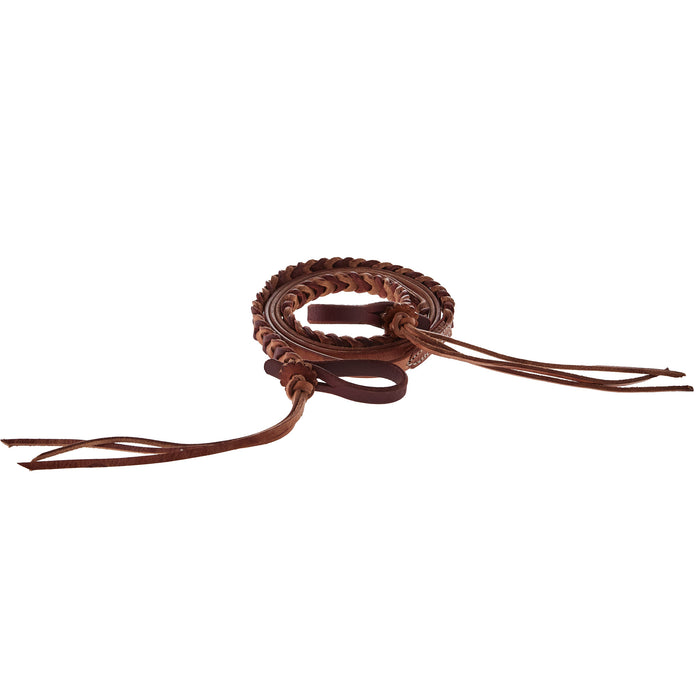 NRS TACK 5/8x8ft Braided Harness Two Tone Latigo Reins