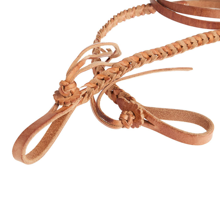NRS TACK 5/8in x 8ft Braided Hermann Oak Rattlesnake Knot Roper Rein
