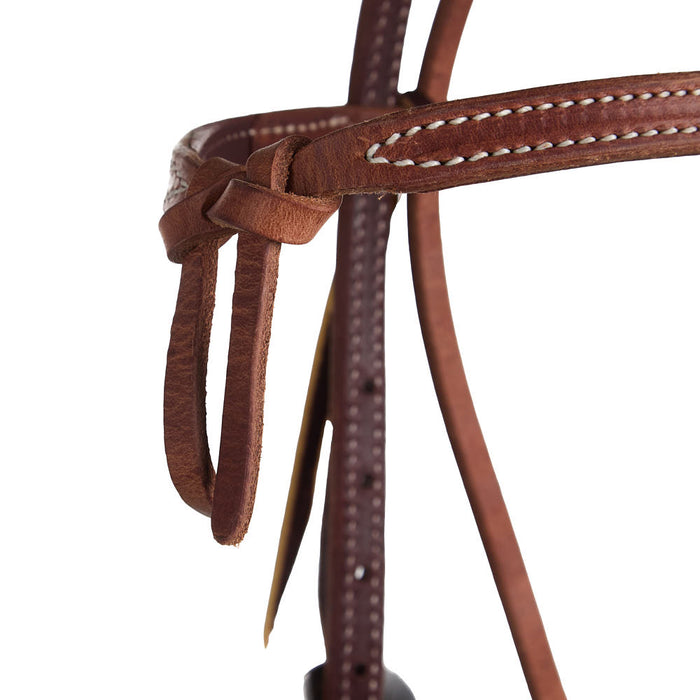 NRS Tack Premium Knotted Browband Headstall with Floral Heel Buckles